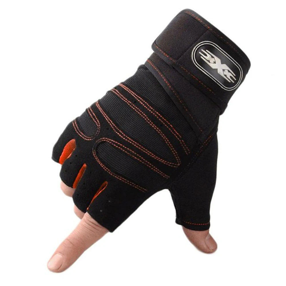 Weightlifting Gym Men Gloves Fitness Anti-Slip Dumbbell Anti-Shock Half Finger Body Building Training Sports Cycling Women Glove