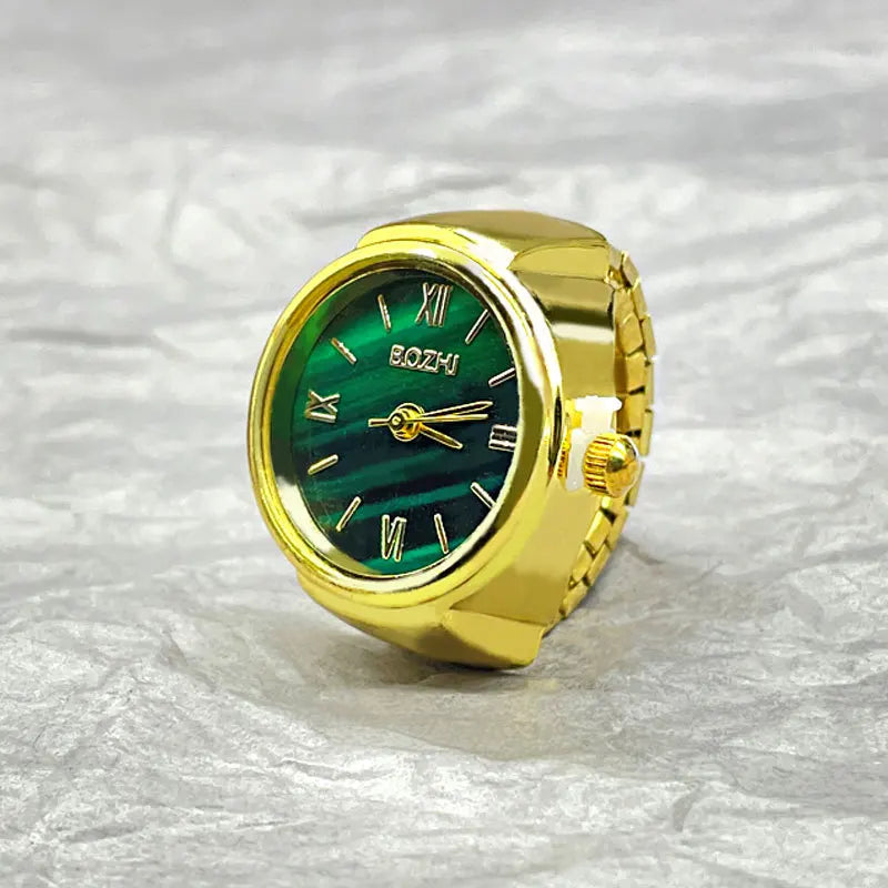 Steel Fun Vintage Punk Quartz Finger Pocket Watch Ring for Women Men Goth Clock Rings Digital Watch Elastic Stretchy Rings Gifts