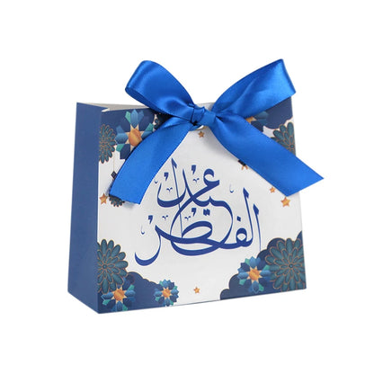 4Pcs Eid Mubarak Candy Gift Box Cookie Chocolate Packaging Boxes Bag Ramadan Mubarak Decoration 2024 Muslim Event Party Supplies