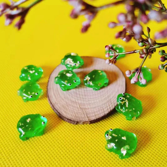 10Pcs/Green Frogs/Doll House//miniatures/cute/fairy Garden Gnome/Moss Terrarium Decor/Crafts/Bonsai/Diy Supplies