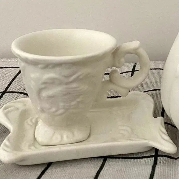 The Italian Baroque Style Ceramic Coffee Tea Set Coffee Pot Tea Kettle Teapot Creative Coffee Mugs