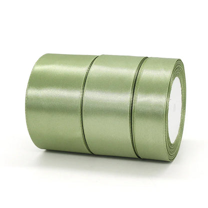 25yards/Roll Satin Ribbons Matcha Green 10/15/20/25/40/50mm for Wedding Christmas Home Decorate Handmade Gift  Wrapping Supplies