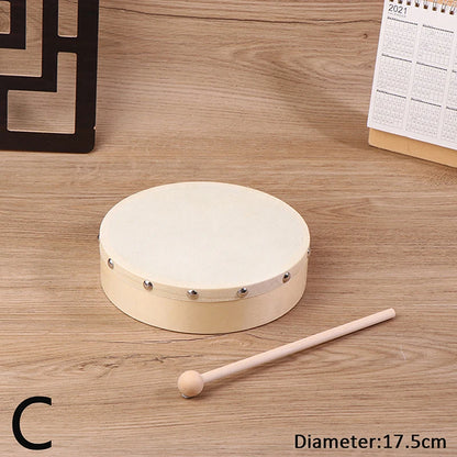 Frame Drums 4/6/7/8/9/10 Inch Hand Drum Wood Drum With Drum Stick Set Musical Game Kids Educational Toy Percussion Instrument