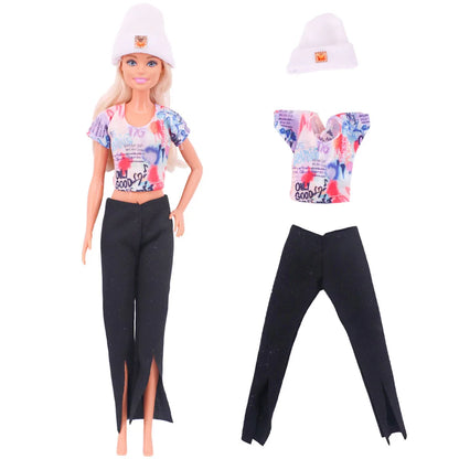 Pop Doll Clothes Sportswear Outfit Dress Fashion Coat Hoodie Top Pants Hats Clothing for Barbis&BJD Doll Accessories Girl`s Toy