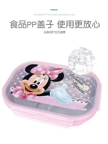 Disney Frozen Elsa Mickey Children Lunch Box With Compartments Anti-Fall Detachable Large Capacity Bento Lunch Box for Toddlers