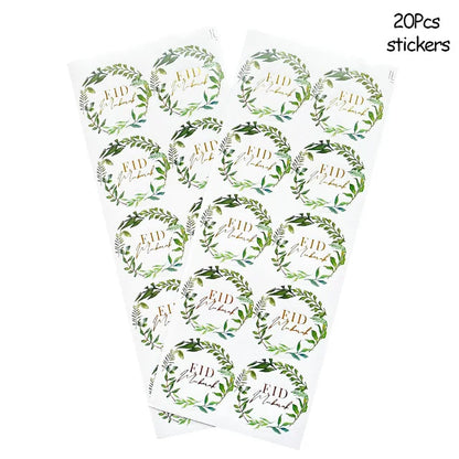 EID Mubarak Ramadan Decoration Gold Green Leaves Eid Al-Fitr Party Supplies Muslim Islamic Festival Party DIY Decorations