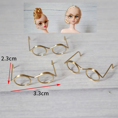 5pcs Cute Round Doll Glasses Frame for Bjd Fashion Plush Toy Glasses Dolls DIY Accessories Dress Up Toys for Girls