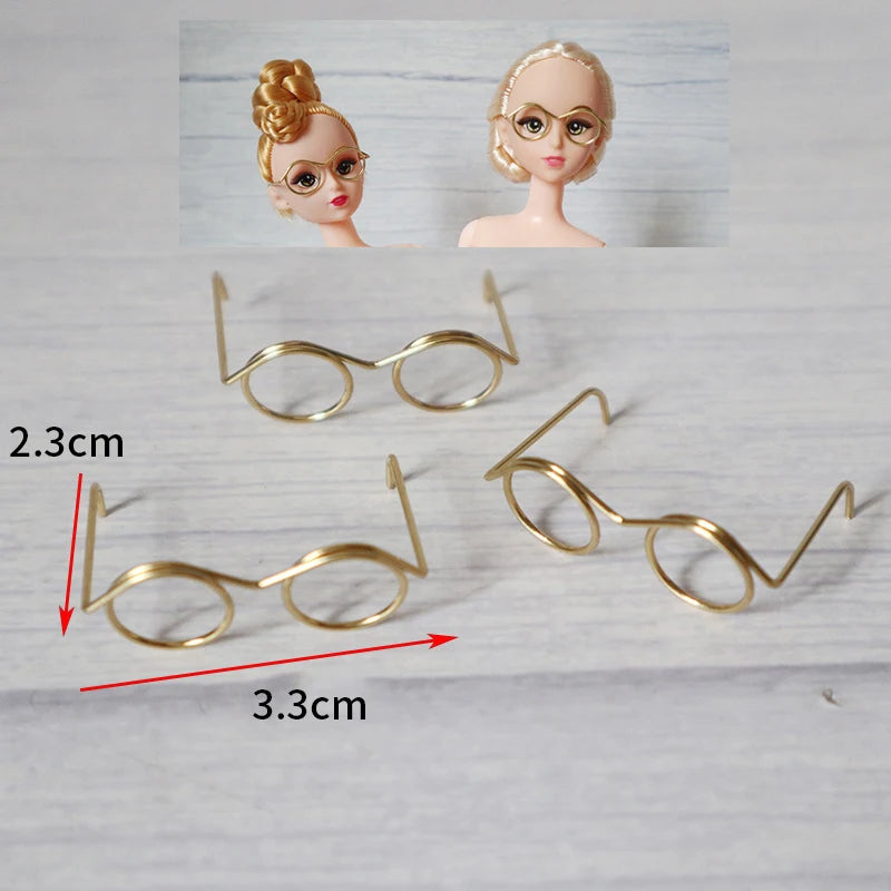 5pcs Cute Round Doll Glasses Frame for Bjd Fashion Plush Toy Glasses Dolls DIY Accessories Dress Up Toys for Girls