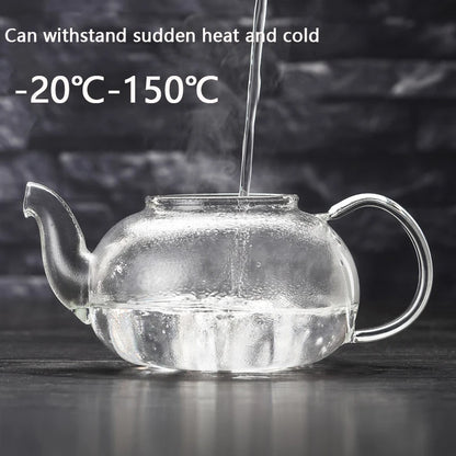 YWDL 400/600/1000ml Clear Glass Teapot With Removable Infuser Stovetop Safe Loose Leaf and Blooming Teapot Heat-Resistant