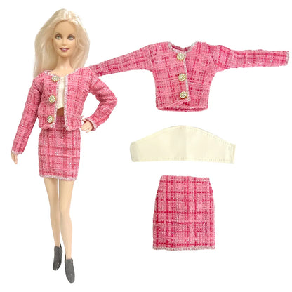 NK 1 Set 30CM Princess Clothes Outfit Dress Fashion Coat  Pants Clothes for Barbie Doll Accessories Girl Toy  JJ
