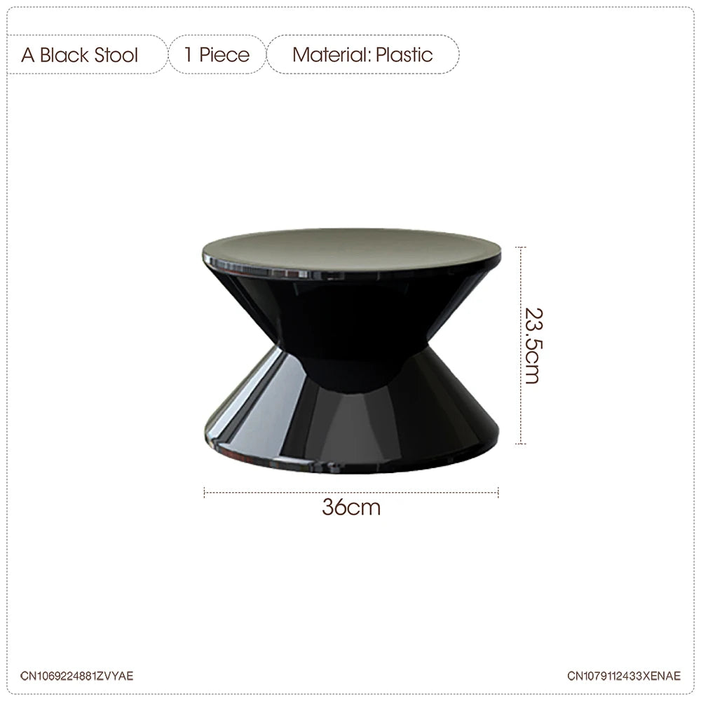 Round Small Coffee Table Plastic Footstool Living Room Sofa Side Tables Shoe Changing Stool Bedroom Small Nightstands Furniture