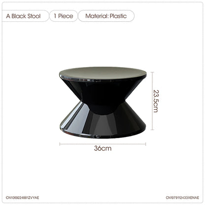 Round Small Coffee Table Plastic Footstool Living Room Sofa Side Tables Shoe Changing Stool Bedroom Small Nightstands Furniture