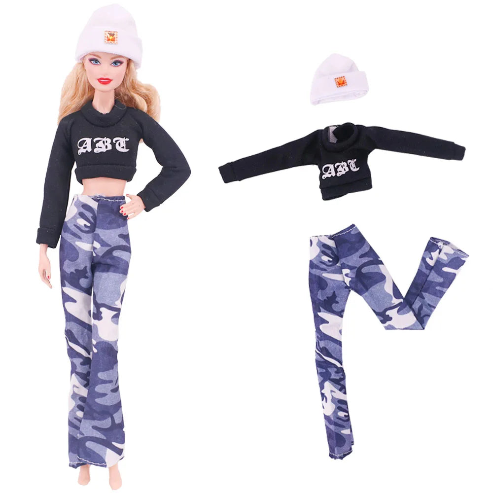 Pop Doll Clothes Sportswear Outfit Dress Fashion Coat Hoodie Top Pants Hats Clothing for Barbis&BJD Doll Accessories Girl`s Toy