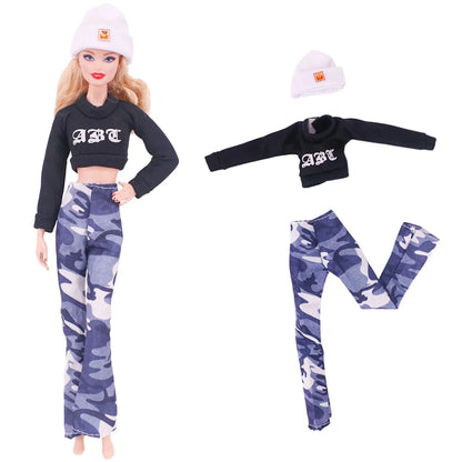 Pop Doll Clothes Sportswear Outfit Dress Fashion Coat Hoodie Top Pants Hats Clothing for Barbis&BJD Doll Accessories Girl`s Toy