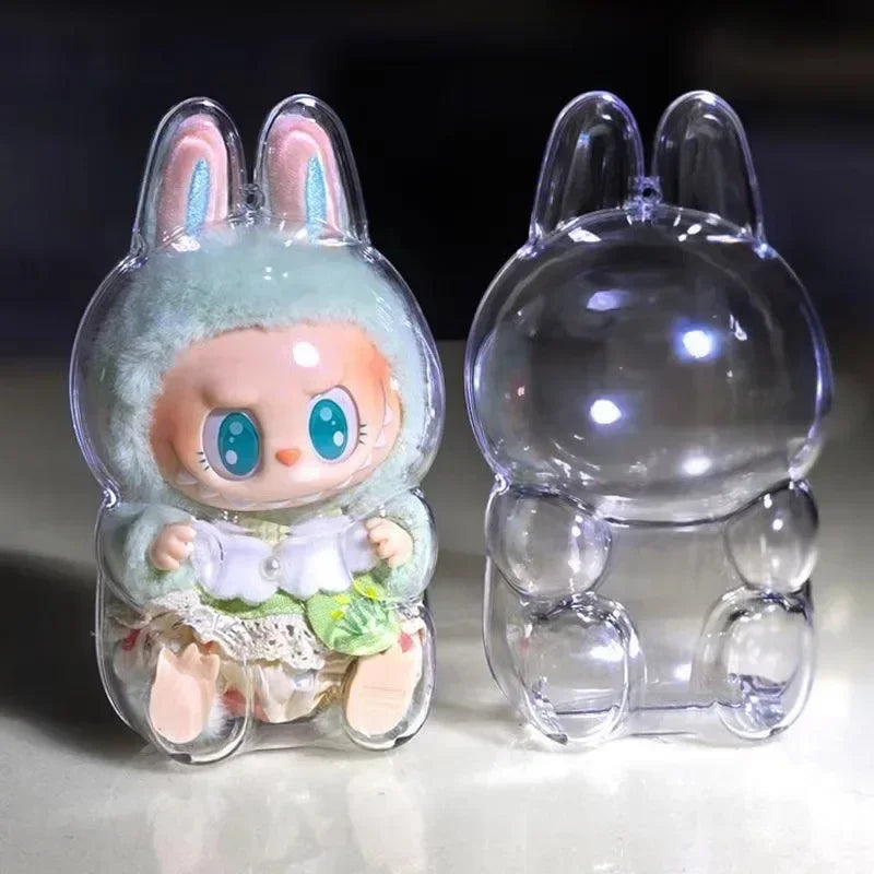 New LABUBU Clear Macaron Case, Dust Case, Popmart Bubble Mart Doll Accessories, Doll Accessories, Christmas and New Year Gifts