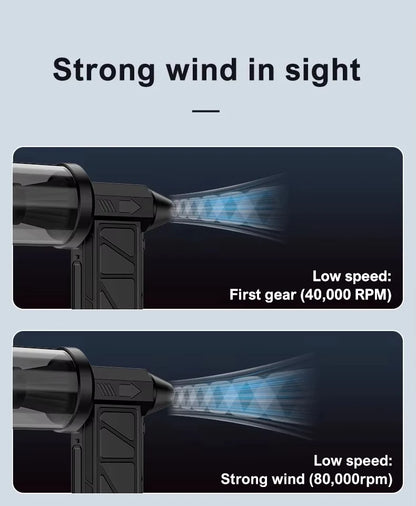 13000RPM Mini Turbo Jet Fan With 8000mAh Battery 4-Speed Settings Wind Speed 52m/S Electric Blower Snow Removal Air Dryer