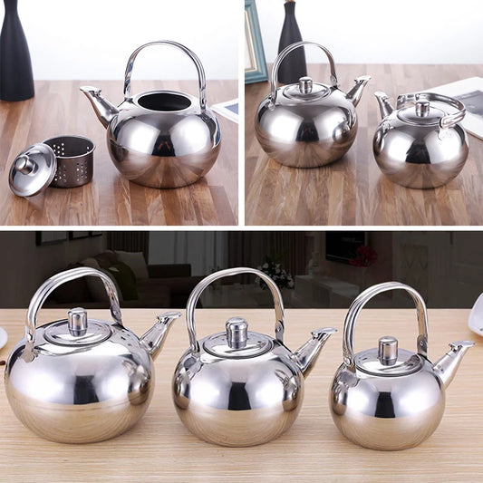 1l/1.5l/2l Stainless Steel Material Teapot With Infuser Filter, Coffee Kettle, Tea Jug, Home Office Tools 1PC