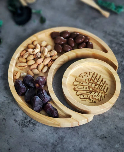 2025 1set Ramadan Serving Tray Eid Tray Ramadan Home Room Kitchen Decoration Gifts for Family Mubarak Kareem Favor Item Supplies