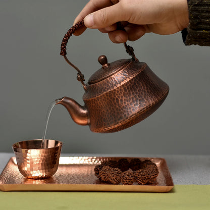 Pure Copper Tea Kettle, Handmade Teapot, Retro Pot for Kung Fu Tea, 400ml