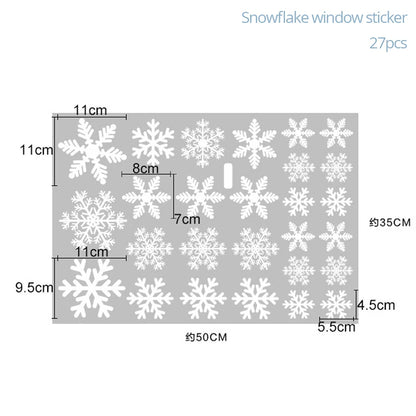 27pcs White Snowflake Window Decals Stickers Christmas New Year Winter Room Wall Stickers Merry Christmas Decorations for Home