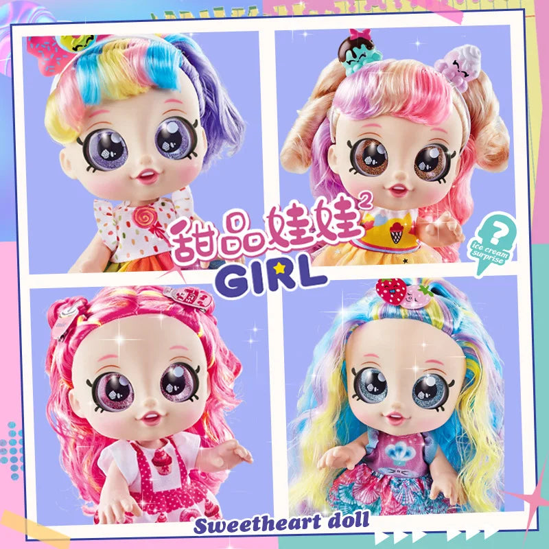 Mini Baby Play Doll Music Sing Electronic Doll Long Hair Cute Princess Dress Pretend Play House Doll Fashion Toys Gift for Girls