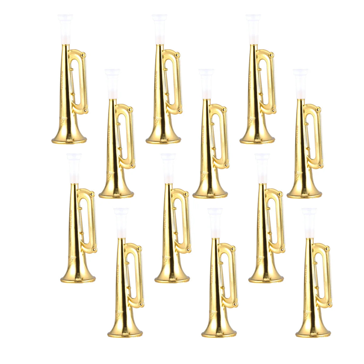 Golden Plastic Horn Trumpet for Kids - Fun Musical Instrument Toy and Cheering Prop for Parties and Sports Events