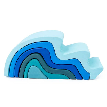 Children's Montessori Wooden Building Blocks Early Education Educational Toys Tree Flame House Stone Rainbow Blocks Wooden Toys