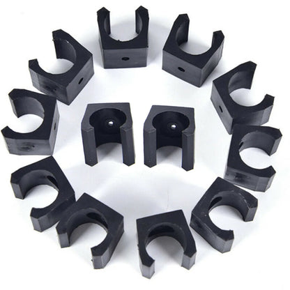 12Pcs Billiard Cue Holders 1.9x1.8x1.8cm Wall Hanging Fishing Rod Holder Plastic Stick Holder Clips Billiard Fishing Accessories
