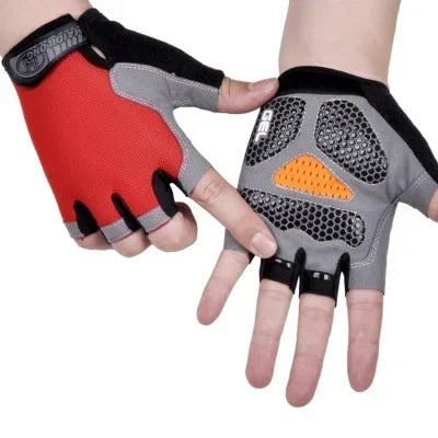 Anti Slip Shock Breathable Half Finger Gloves Breathable Cycling Gloves Fitness Gym Bodybuilding Crossfit Exercise Sports Gloves