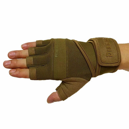 Half Finger Bodybuilding Gym Gloves Weightlifting Dumbbell Training Anti-Slip Fitness Gloves Crossfit Workout Exercise for Man