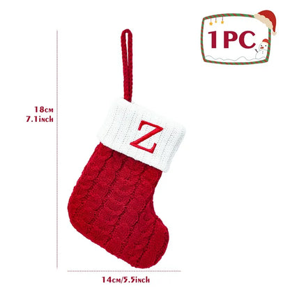 Christmas Alphabet Knitting Socks Christmas Tree Ornaments Christmas Decorations for Home 2023 Navidad Noel 2024 Xmas Gift