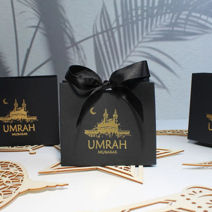 Elegant Umrah Mubarak Candy Chocolates Gift Boxes for Muslim Celebrations – Perfect for Islamic Ramadan, Kareem Iftar Parties