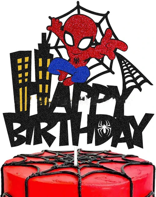 1set the Avengers Birthday Party Cake Topper Super Hero Spiderman Hulk Iron Man Cake Decoration for Kids Birthday Party Supplies