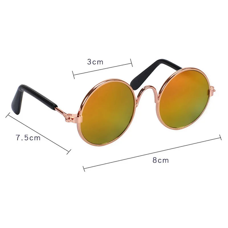 1PC Doll Accessories Round Eyeglasses Pink Glasses Sunglasses American Girl Toy Photo Props Pet Dog Cat Sunglasses