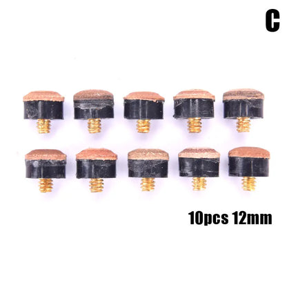 10 Pcs 10-13mm Screw on Cue Tips for Billiard Pool Cue Stick and Snooker Cue Replacement Parts Set Stick for Snooker Accessories