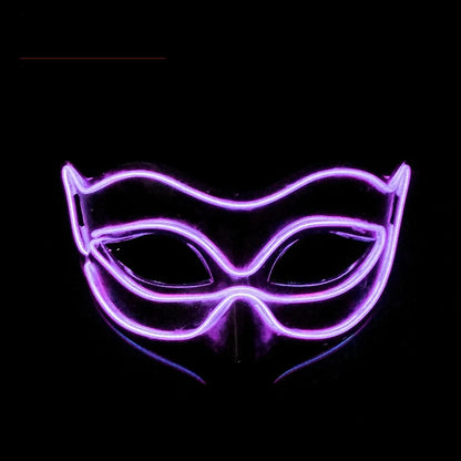 Halloween 10 Colors LED  Neon El Wire  Mask Cosplay  Luminous Fox Mask Dance Party  Dress Accessories
