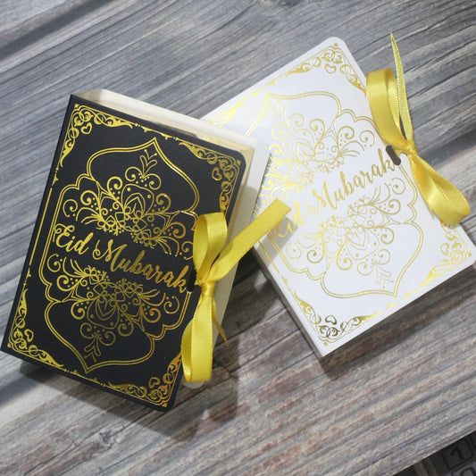 3/5/10Pcs Eid Mubarak Gift Boxes Book Shape Chocolate Candy Box Bag Islamic Muslim Festival Party Favors 2023 Ramadan Decoration