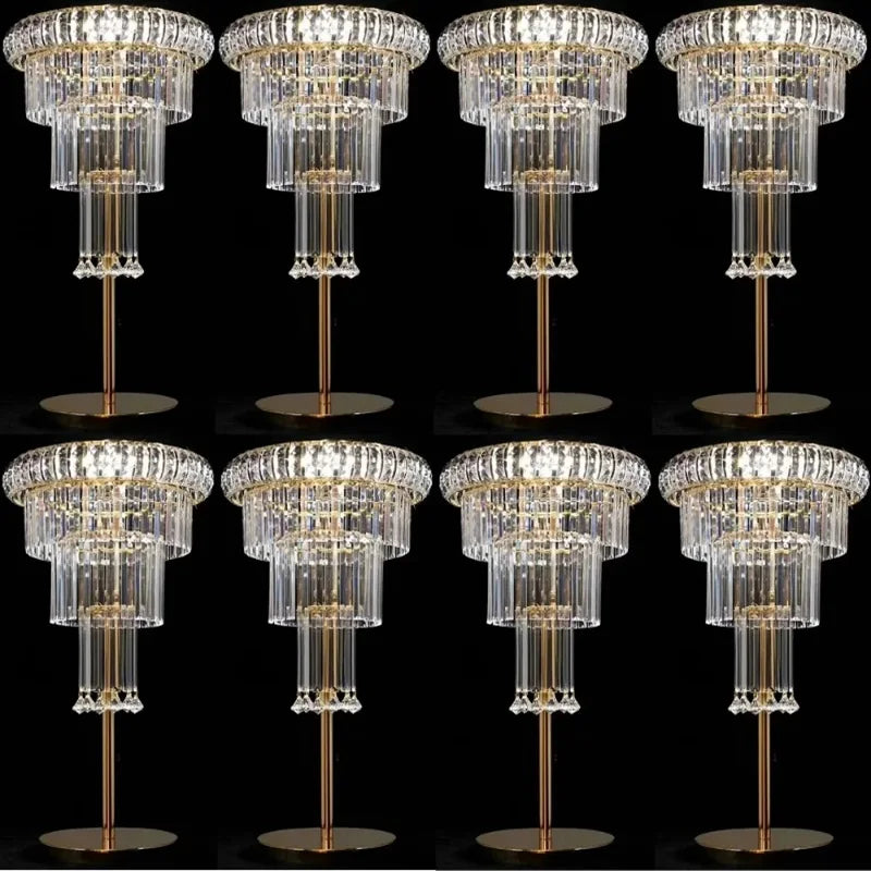 2/5/10pcs Luminous Acrylic Vase Wedding Decoration Table Centerpiece Candlestick Birthday Party Vase Holder Home Decor