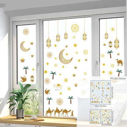 Eid Mubarak 2024 Wall Stickers Ramadan Decorations for Home Islamic Ramadan Kareem Muslim Party Decor Eid Mubarak Gifts Al Adha