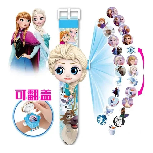17 Style Disney Cartoon Children Watch 3D Projection Cartoon Superheroes Spider-Man Iron Man Digital Watches Children Watch Toy