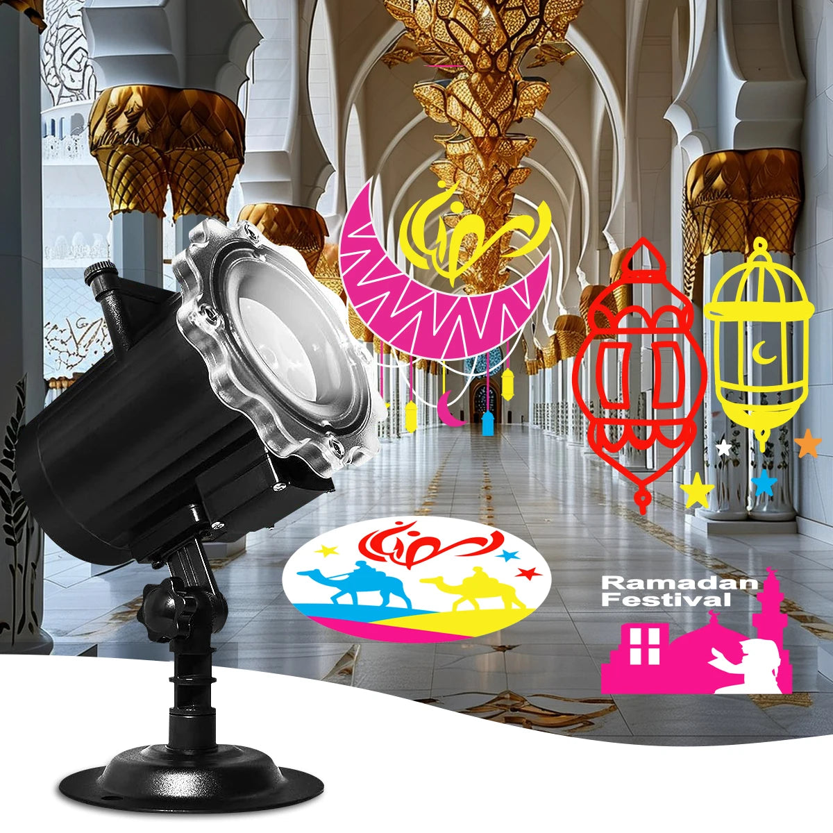 Ramadan Eid Mubarak Projector Lights Holiday Decor Projecteur Islam Muslim Eid Decor Ramadan Sale Eid Mubarak Projector Light