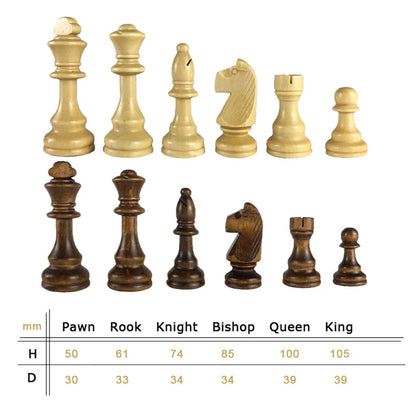 32 Pieces Wooden Chess King Height 54/65/80/92/105mm Chess Game Set Chessmen Competitions Chess Set Kid Chess IA14