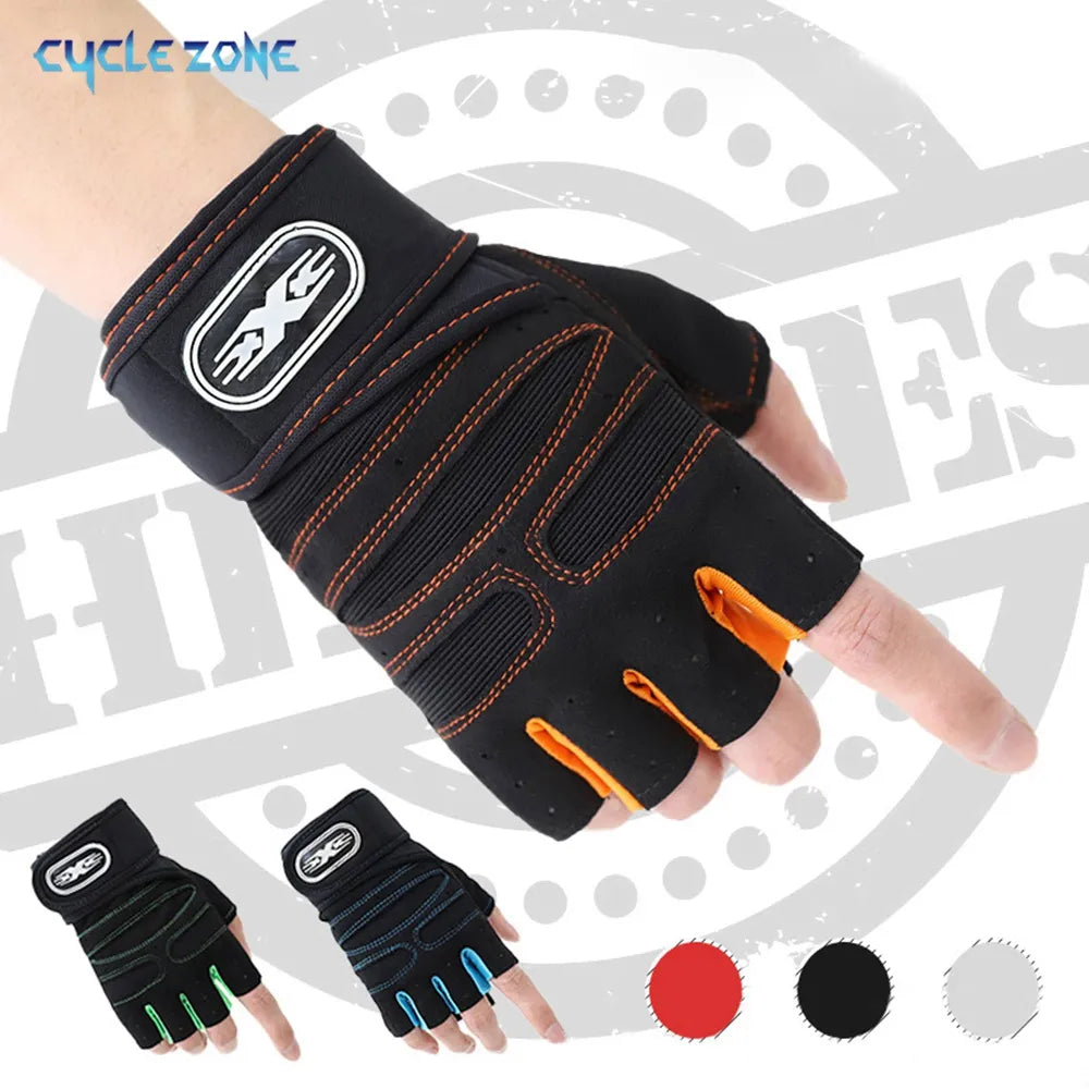 Workout Gloves for Men Women Weight Lifting Half Finger Glove With Wrist Wrap for Gym Sport Training Bicycle Motorcyclist Glove