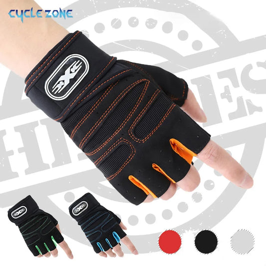 Workout Gloves for Men Women Weight Lifting Half Finger Glove With Wrist Wrap for Gym Sport Training Bicycle Motorcyclist Glove