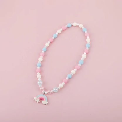 Makersland Cute Princess Children Charm Beads Necklace Kids Pendant Necklace for Baby Girl Jewelry Gifts Christmas Presents 2020