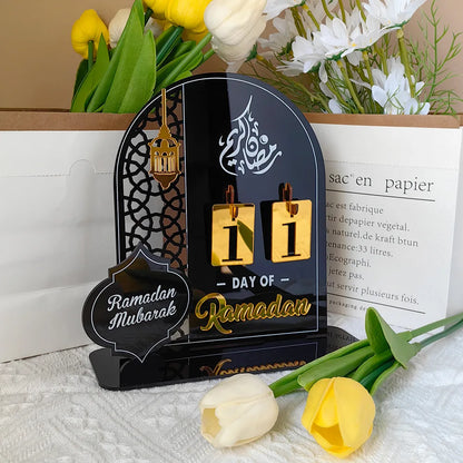 Acrylic Ramadan Countdown Calendar Gifts Day of Ramadan Calendar With Base Replacing Numbers Ramadan Mubarak Islam Advent Day