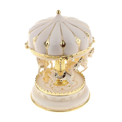 New Carousel Horse Music Box Resin Merry-Go-Round Musicical Box Home Desktop Decoration Kids Christmas Birthday Gift