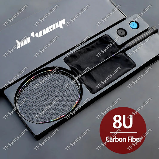 Super Light 8U Full Carbon Fiber Badminton Rackets With Bags String Professional Racket Strung Padel Sports