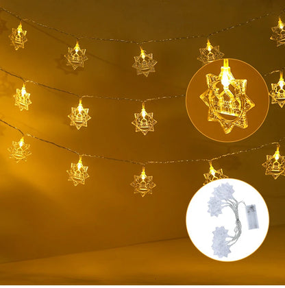 Moon Star Eid Mubarak String Light 2023 Ramadan Decoration for Home Ramadan Kareem Islam Muslim Party Decor Eid Al Adha Gifts