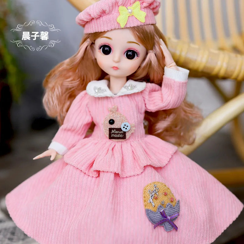 New 30cm BJD Doll Toy for Girls Children Retro Classic Wedding Dress Lolita Noble Rabbit Girl Holiday Birthday Gift Long Hair